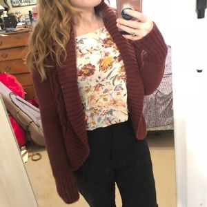 Wool Maroon Cardigan